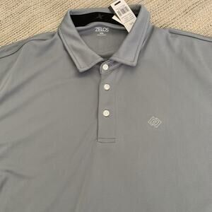Zelos Polo Shirt Mens XXL Shift Gray Knit Moisture Wicking Quick Dry Golf NEW